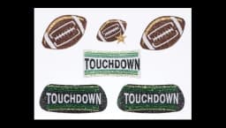 Football and Touchdown Glitter Body Decals
