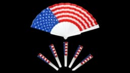 USA Flag Hand Fans Folding Fabric 6Pcs