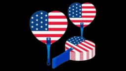 USA Flag Handheld Fans 50 Pcs