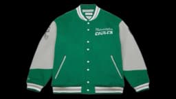 90's Varsity Jacket - Green/Gray/White