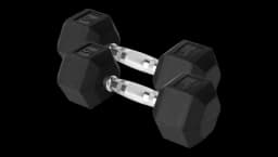 Chrome/Rubber Grip Encased Hex Dumbbells 13,6kg Pair