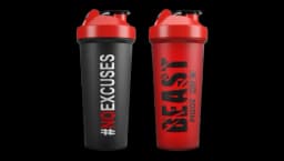 Protein Shaker Bottles 2 Pack - Red/Black/White