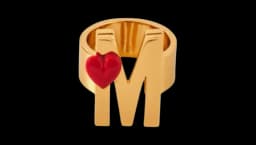 Heart Letter Ring - Gold