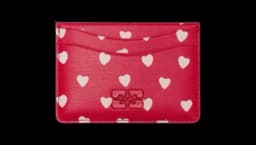 Heart-Print Card Holder - Red/White