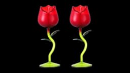 Rose Flower Scented Candle Set Of 2