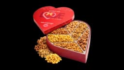 Valentines Day Mixed Nuts Heart Shaped Gift Basket