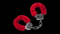 Faux Fur Handcuffs - Red