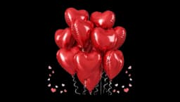 Red Heart Balloons 10Pcs - Red