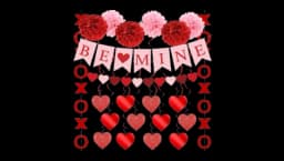 Valentines Day Decor Set Pre-Assembled Hanging Heart Swirls