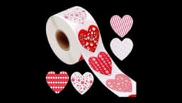 Heart Stickers Roll 500 Pcs