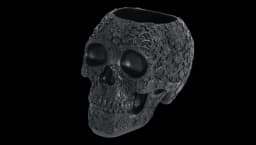 Decorative Skull Vase - Black