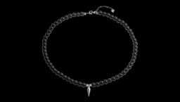 Round Beads Strand Spike Choker - Black Onyx 