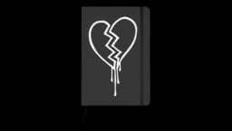 Broken Heart A5 Hardcover Ruled Notebook - Black
