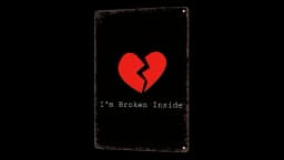 Vintage Metal Sign Broken Heart