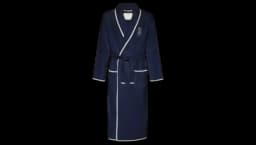 Logo-Embroidered Bathrobe - Navy Blue/White