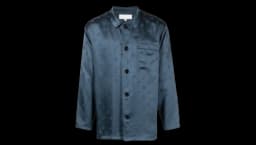 Jacquard Silk Pyjama Top - Blue