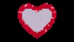 Heart-Shaped Pixelated Mirror - Red/Pink
