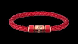 Leather Classic Racing Bracelet - Red