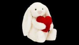Bashful Red Love Heart Bunny Plush