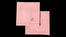 Heart-Embroidered Napkins Set Of 4 - Flamingo Pink