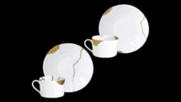 Kintsugi Breakfast Cups and Saucers Set of 2