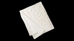 Heart Pattern Plush Throw Blanket 50x60cm - Cream