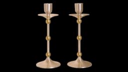 Medium Silver-Plated Cilia Candlestick Holder 25cm - Silver