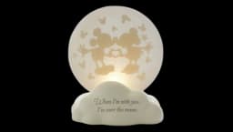 Mickey Mouse and Minnie Mouse Moon Figurine With Light