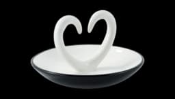 Heart Ring Dish - Black/White