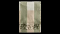 Jacquard-Weave Blanket - Khaki green/Checked