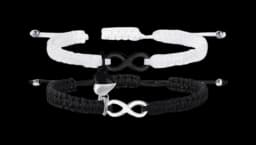 Valentines Day Matching Bracelets - Black/White