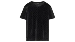 GG Stretch Velvet Devoré T-Shirt - Black