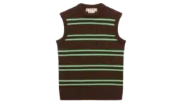 Cashmere Vest with Openwork Knit - Brown