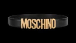 Belt in Leather with Logo - Black