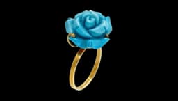 Ring with Rose-Shaped Turquoise in 18KT Gold 