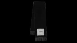The Rond Carré Fringed Logo Scarf - Black