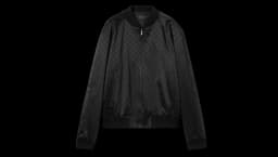 GG Cotton Satin Zip Jacket With Piping - Black