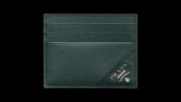 Saffiano Leather Card Holder - Emerald Green
