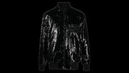 Sequinned Bomber Jacket - Black