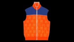 Removable Sleeve GG Jacquard Jacket - Orange/Blue
