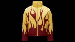 Clancy Short Down Jacket - Burgundy/Yellow