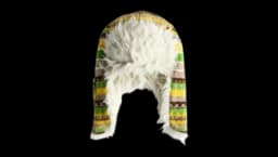 Woollen-Trim Striped Hat - Marigold