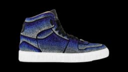 Hi-Top Sneakers Strass Studs - Dark Blue