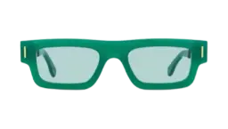 Low-Profile Rectangular Sunglasses - Green