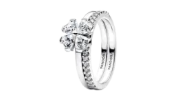 Sparkling Lucky Clover Splittable Ring - Sterling Silver