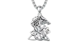 Celtic Wolf Knot Necklace - Sterling Silver