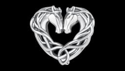 Double Horse Celtic Knot Charm - Sterling Silver