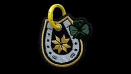 Good Luck Horseshoe Clover Embroidery Keychain