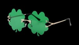 St. Patricks Day Four Leaf Shamrock Sunglasses - Green