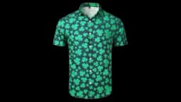 Irish Clover Print Hawaiian Shirt - Green